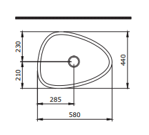 Etna Aufsatzwaschtisch 58cm