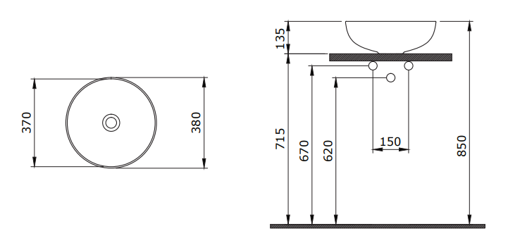 Sottile Slim Schalenbecken 38cm