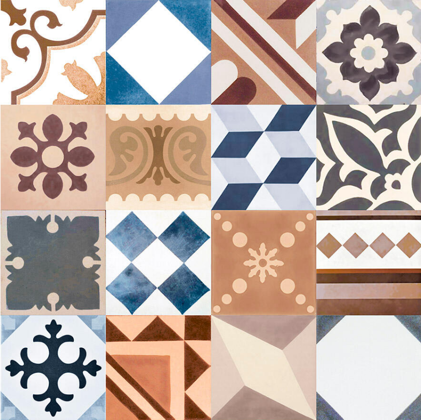 Ceramica Estilker – Serie Tumblr Multicolor 30x30 | Patchwork-Fliese Zementoptik