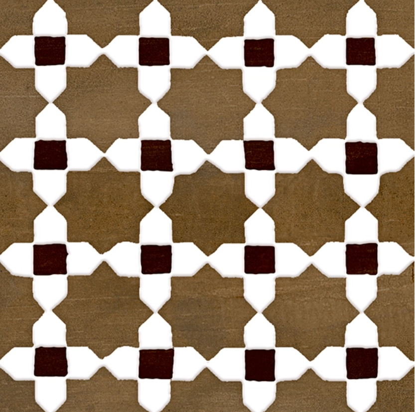 Ceramica Estilker – Mudéjar Nogal 20x20 cm | Ornament-Fliese Walnuss-Optik