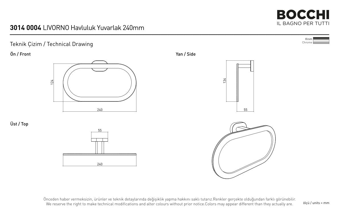 Livorno Handtuchring Rund 24 cm