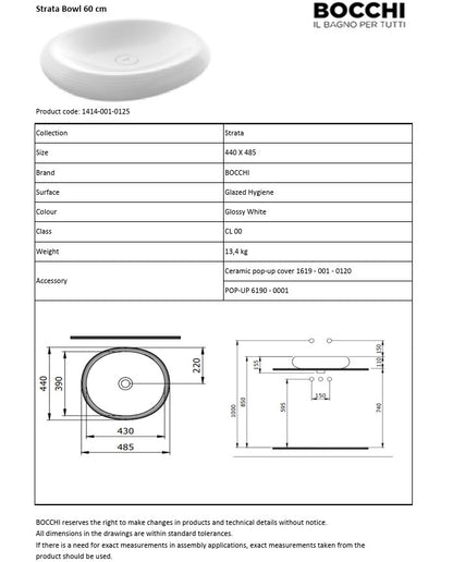 Strata Aufsatzwaschtisch 49 cm