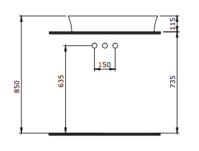 Sottile Slim Line Aufsatzwaschtisch 60cm