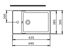 Sottile Slim Line Aufsatzwaschtisch 60cm