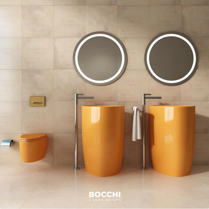 Etna Monoblock Standwaschtisch Waschbecken Keramik Standwaschbecken ohne Hahnloch