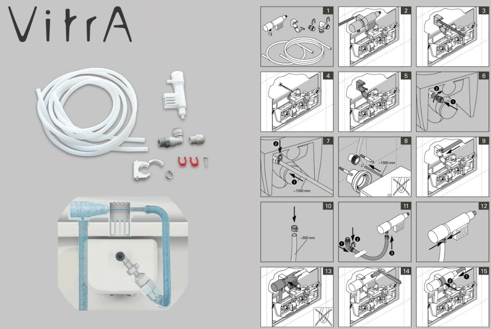 Vitra G1000 Rohrunterbrecherset für Dusch WCs