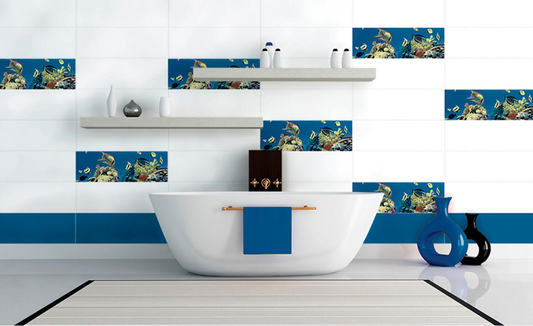 Ceramica Estilker – Aquarium Multicolor 20x60 cm | Relief-Wandfliese Fisch-Design