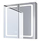 LED Spiegelschrank 65x65 cm – Aluminium, beschlagfrei & mit Steckdose