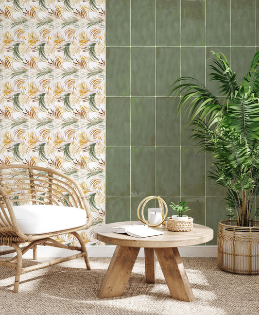 Ceramica Estilker – Dream Basil 15x30 cm | Wandfliese Grün Zellige-Optik Glanz