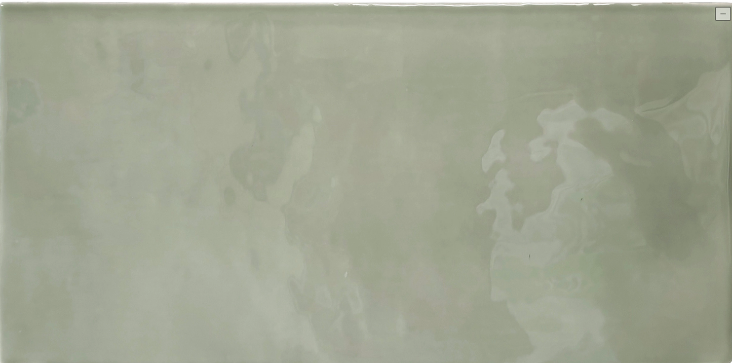 Ceramica Estilker – Dream Basil 15x30 cm | Wandfliese Grün Zellige-Optik Glanz