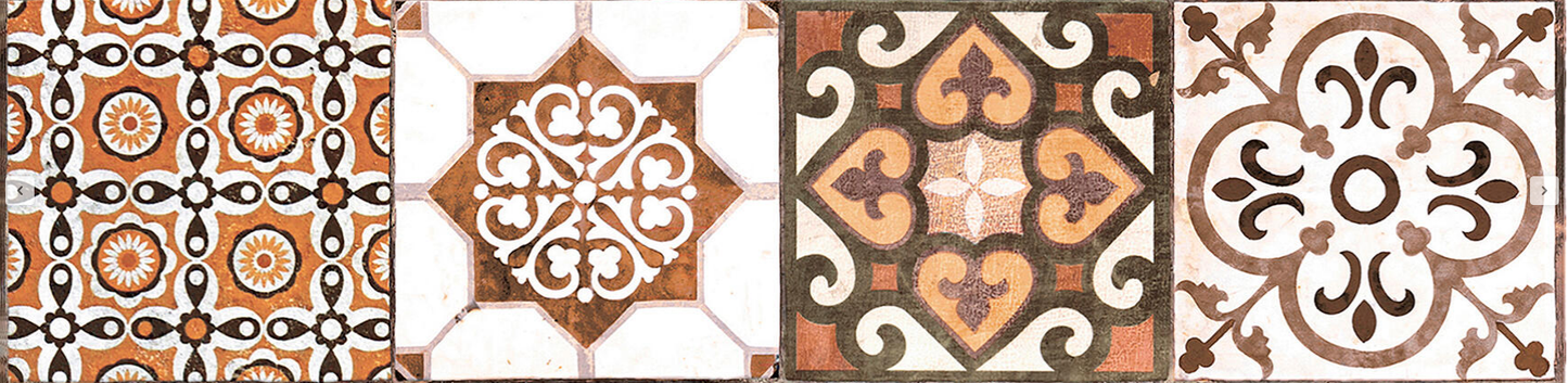 Ceramica Estilker – Listelo Hidráulico 31,6x7,8 cm | Bordüre Multicolor Matt