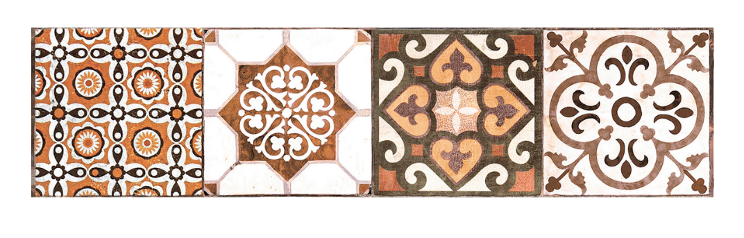 Ceramica Estilker – Listelo Hidráulico 31,6x7,8 cm | Bordüre Multicolor Matt