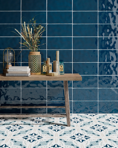 Ceramica Estilker – Dream Niagara 15x30 cm | Wandfliese Tiefblau Zellige-Optik