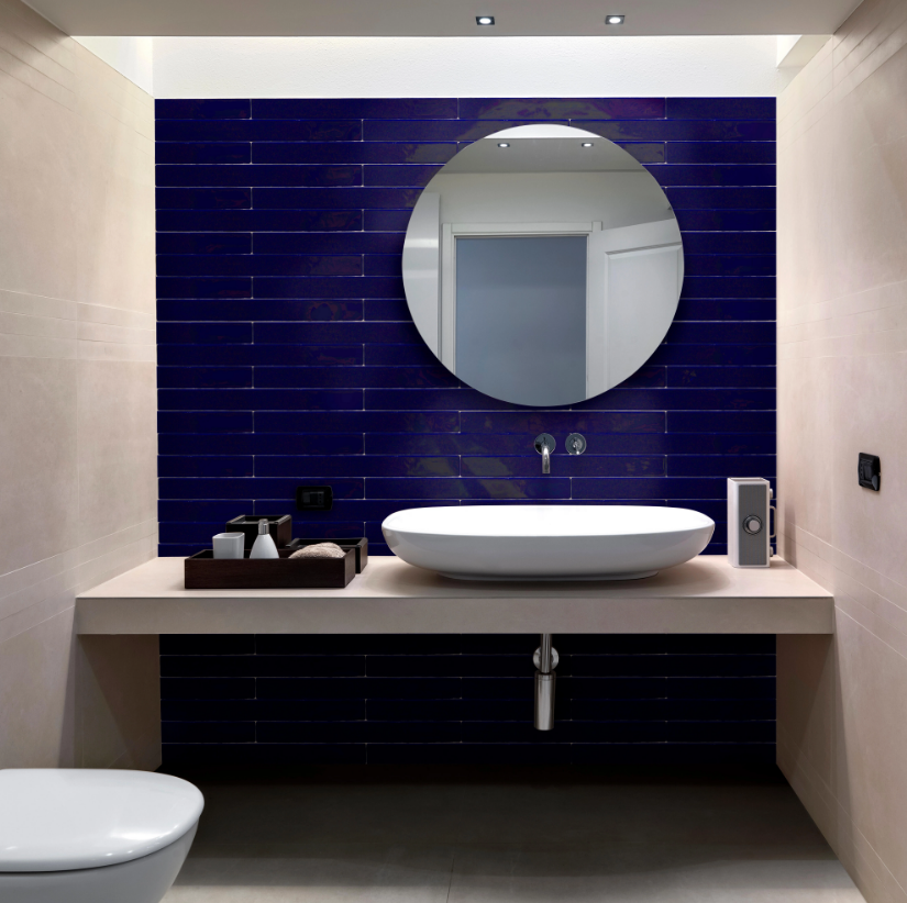 Ceramica Estilker – Kiev Azul Cobalto 5x50 cm | Wandfliese Stab-Optik Blau Glanz