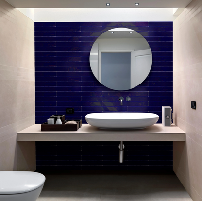Ceramica Estilker – Kiev Azul Cobalto 5x50 cm | Wandfliese Stab-Optik Blau Glanz