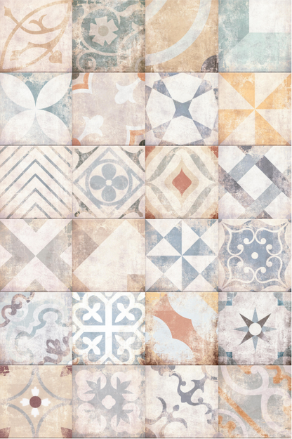 Ceramica Estilker – Antique Multicolor 20x20 cm | Zementfliesen-Optik Gealtert Matt