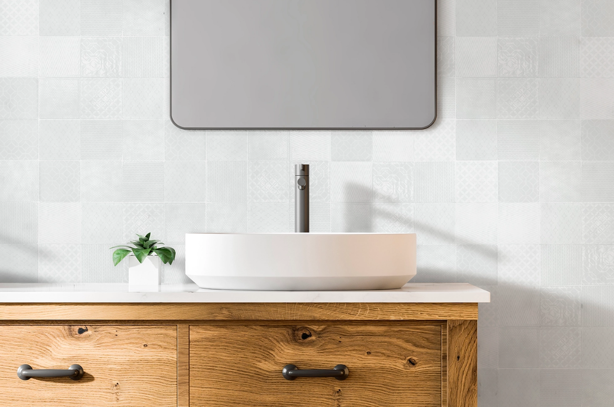 Ceramica Estilker – Rainbow Glossy White 11,5x11,5 cm | Zellige-Fliese Weiß Glanz