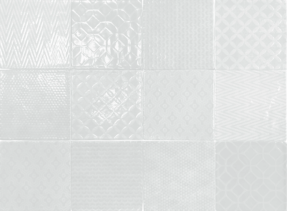 Ceramica Estilker – Rainbow Glossy White 11,5x11,5 cm | Zellige-Fliese Weiß Glanz