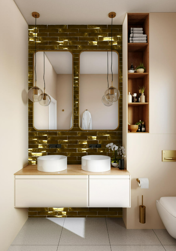 Ceramica Estilker – Gerona Gold 5x25 cm | Wandfliese Gold-Optik Hochglanz