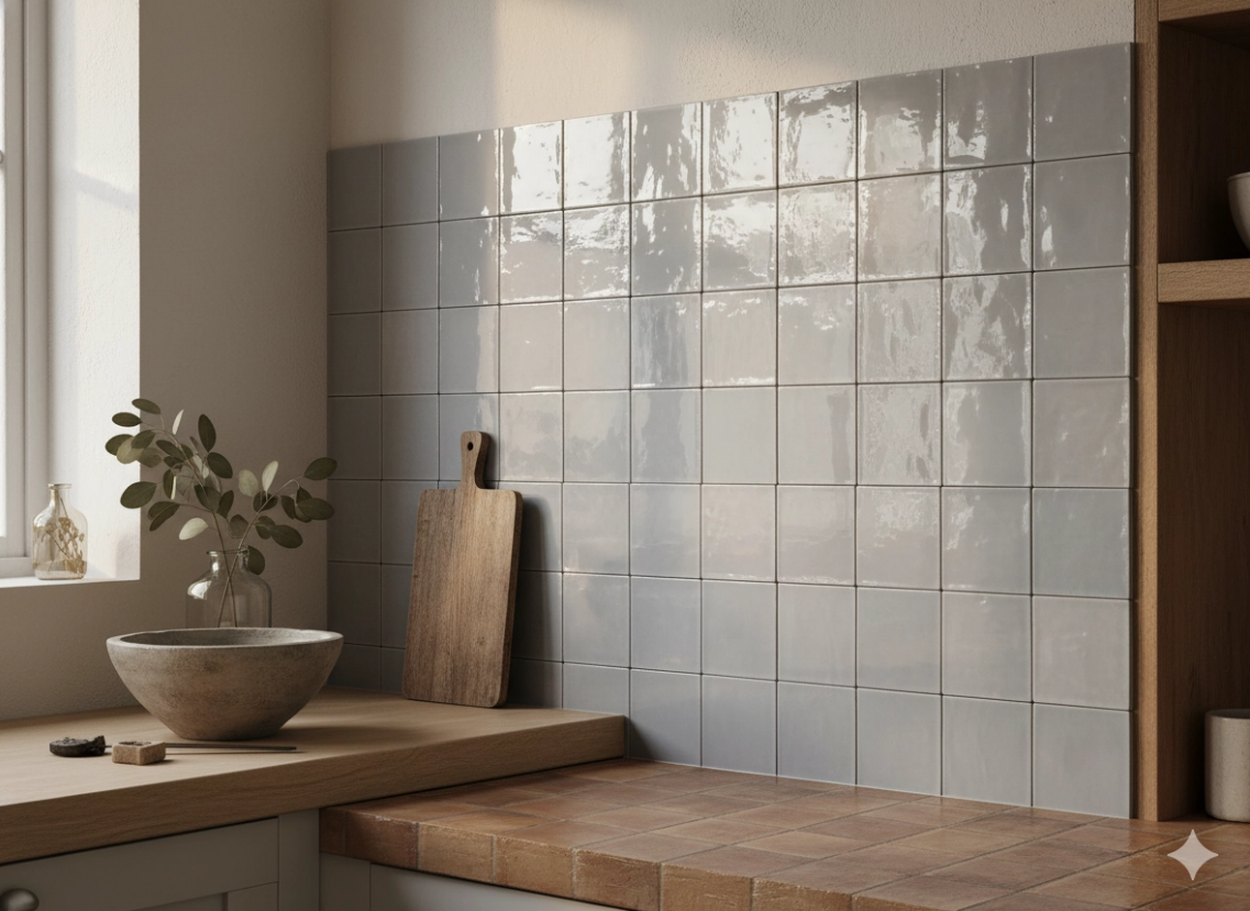 Ceramica Estilker – Rainbow Gris Mix 11,5x11,5 cm | Zellige-Optik Grau Glanz