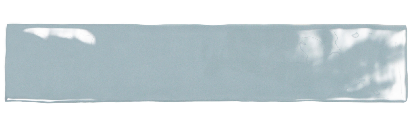 Ceramica Estilker – Dublin Baby Blue 5x25 cm | Wandfliese Stab-Optik Hellblau Glanz