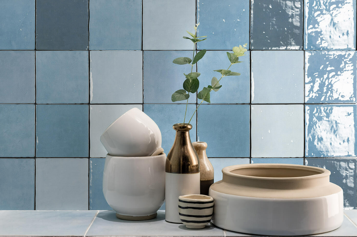 Ceramica Estilker – Rainbow Ocean Mix Hellblau 11,5x11,5 | Wandfliese Zellige-Look