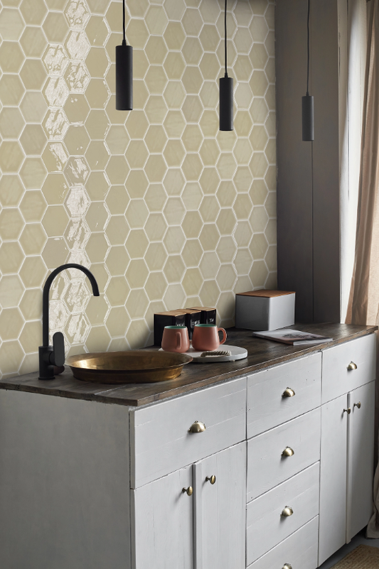 Ceramica Estilker – Enzo Bone Hexagon 10,8x12,4 cm | Wand- & Bodenfliese Beige