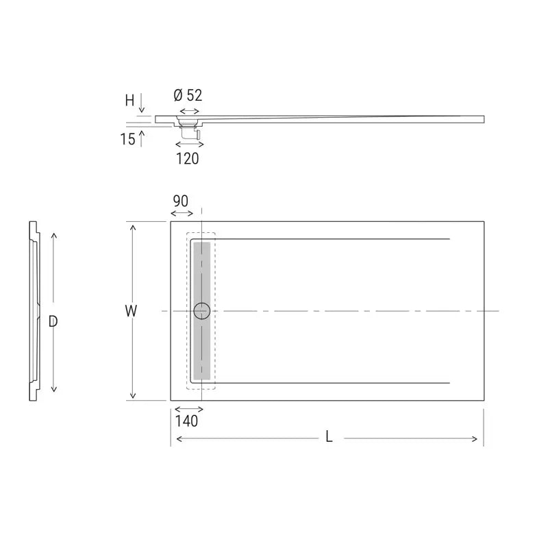 Hidrobox Mineralguss Duschwanne Line X