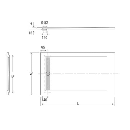 Hidrobox Mineralguss Duschwanne Line X