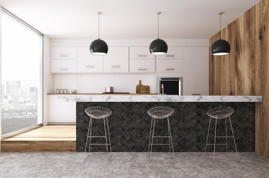 Ceramica Estilker – Maya Black 5x25 cm | Wandfliese Zellige-Optik Schwarz Glanz