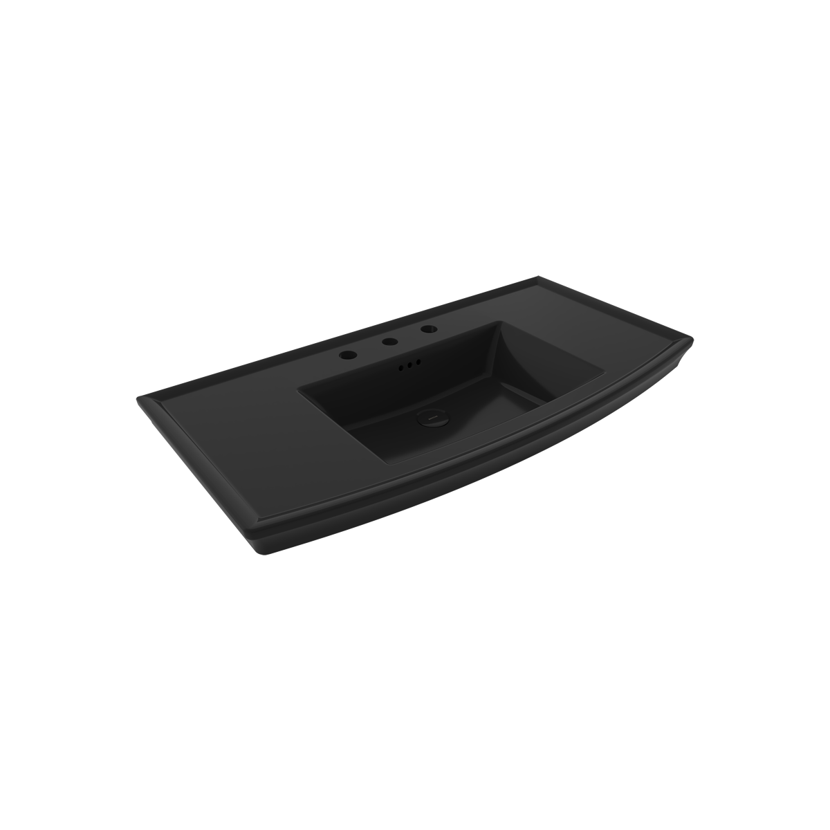 Lavita Wandwaschtisch 100 cm, 3 Armaturenlöcher – Glänzend Schwarz