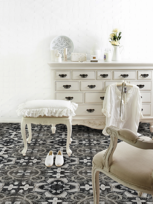 Ceramica Estilker – Musa Dark 20x20 cm | Botanische Dekorfliese Dschungel-Optik