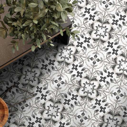 Ceramica Estilker – Musa Light 20x20 cm | Botanische Dekorfliese Hell Matt