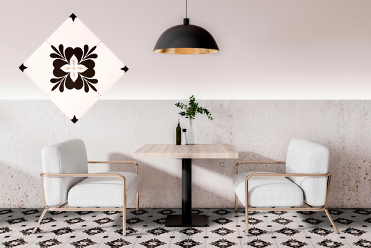 Ceramica Estilker – Venice Negro y Blanco 20x20 cm | Zementlook-Fliese Matt C2