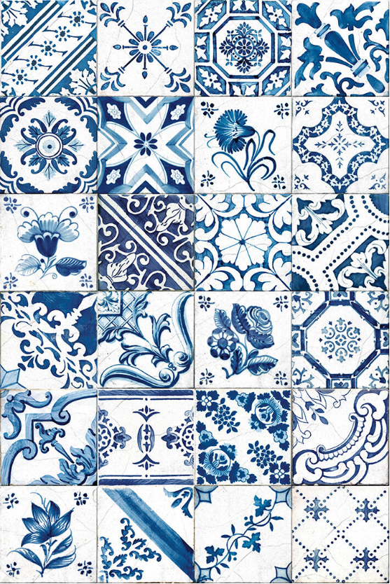 Ceramica Estilker – Puzzle Blue 20x20 cm | Zementfliesen-Optik Blau-Weiß Matt