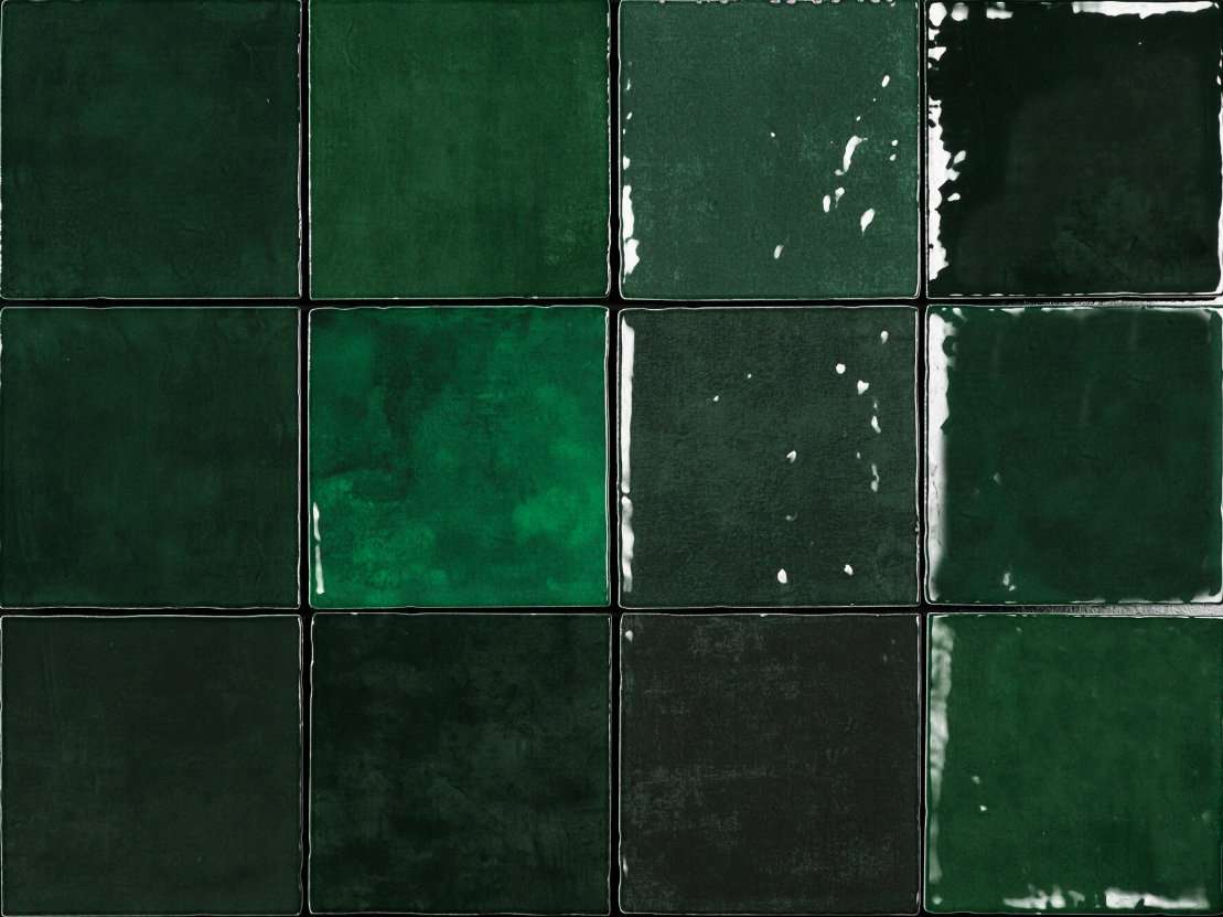Ceramica Estilker – Rainbow Victorian Green | Wandfliese Zellige-Optik 11,5x11,5