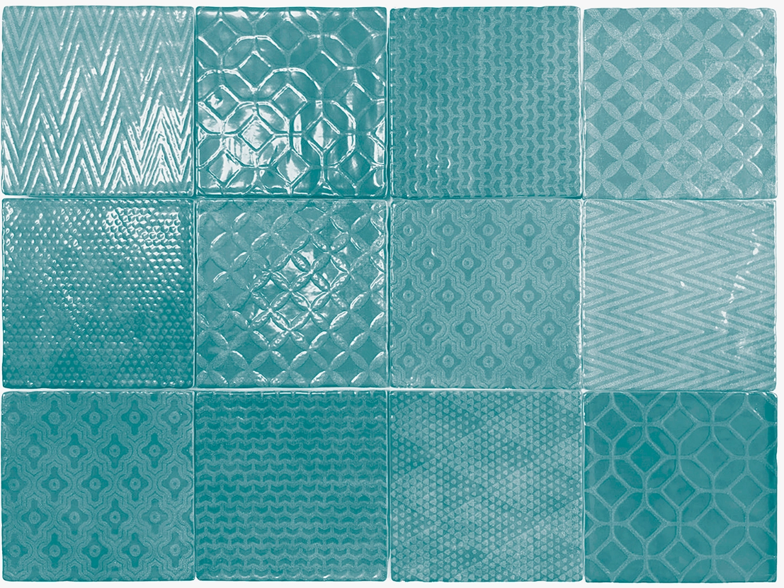 Ceramica Estilker – Rainbow Mediterranean Mix 11,5x11,5 cm | Zellige-Fliese Blau