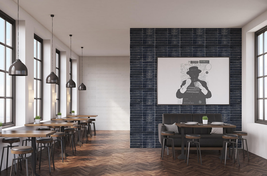 Ceramica Estilker – Maya Azul Oscuro 5x25 cm | Wandfliese Zellige-Optik Dunkelblau