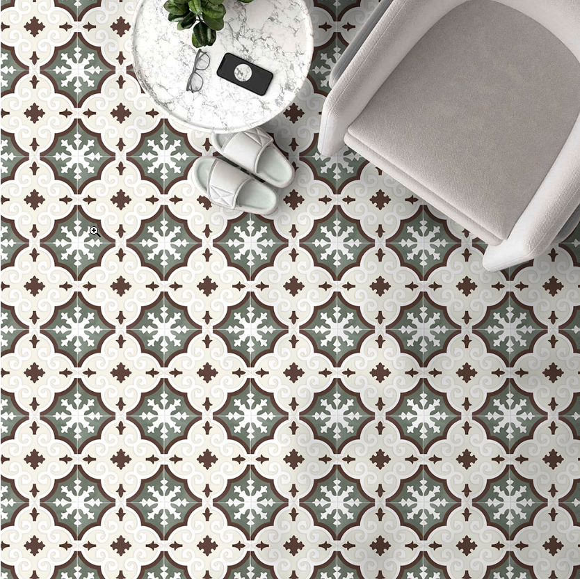 Ceramica Estilker – Velvet Sea 20x20 cm | Dekorfliese Ornament Blau Matt