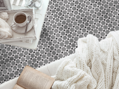 Ceramica Estilker – Mudéjar Silver 20x20 cm | Ornament-Fliese Grau Matt