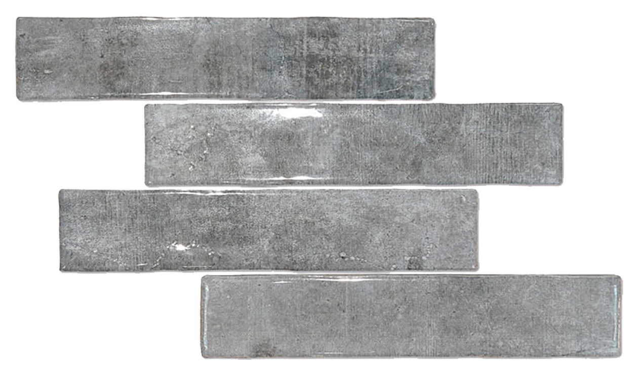 Ceramica Estilker – Maya Grey 5x25 cm | Wandfliese Zellige-Optik Grau Glanz