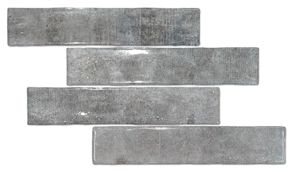 Ceramica Estilker – Maya Grey 5x25 cm | Wandfliese Zellige-Optik Grau Glanz