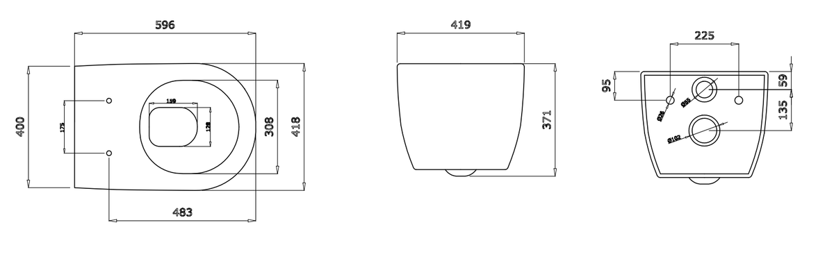 Speciale Jet Flush Wand-WC XL – Ansicht 1