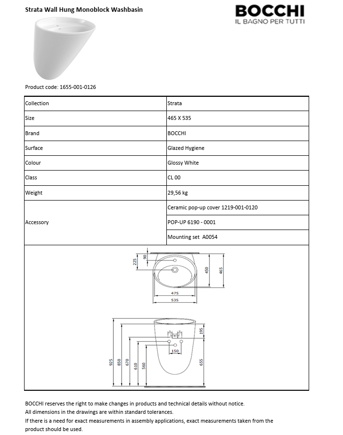 Strata Monoblok-Waschbecken – Ansicht 1