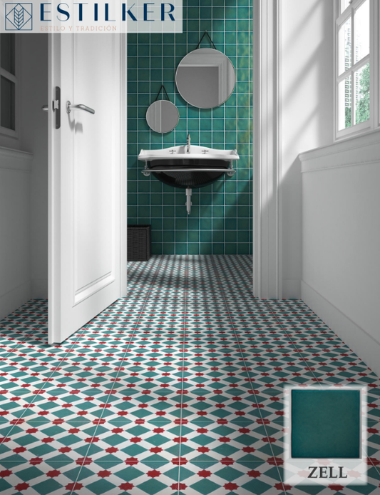 Ceramica Estilker – Zel Bali 10x10 cm | Wandfliese Zellige-Optik Smaragdgrün