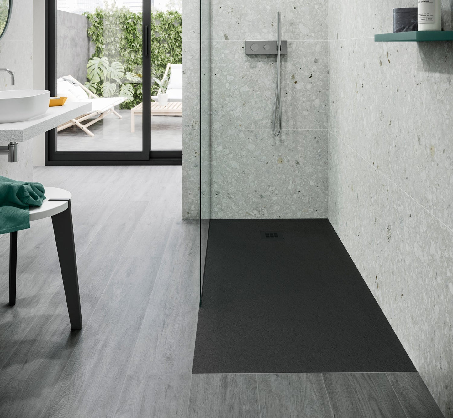 Hidrobox Mineralguss Duschwanne Serie One (Microtex®) (Pietra)