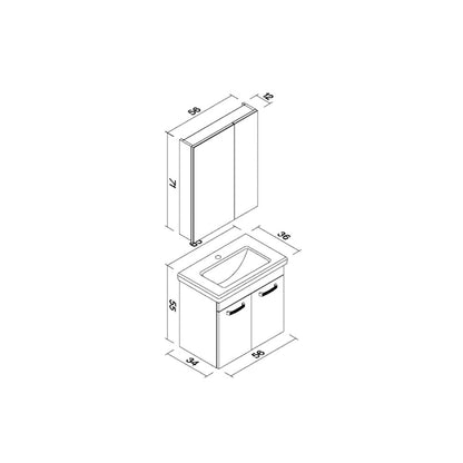 Orka Bafa Badmöbel Set Weiss 60 cm