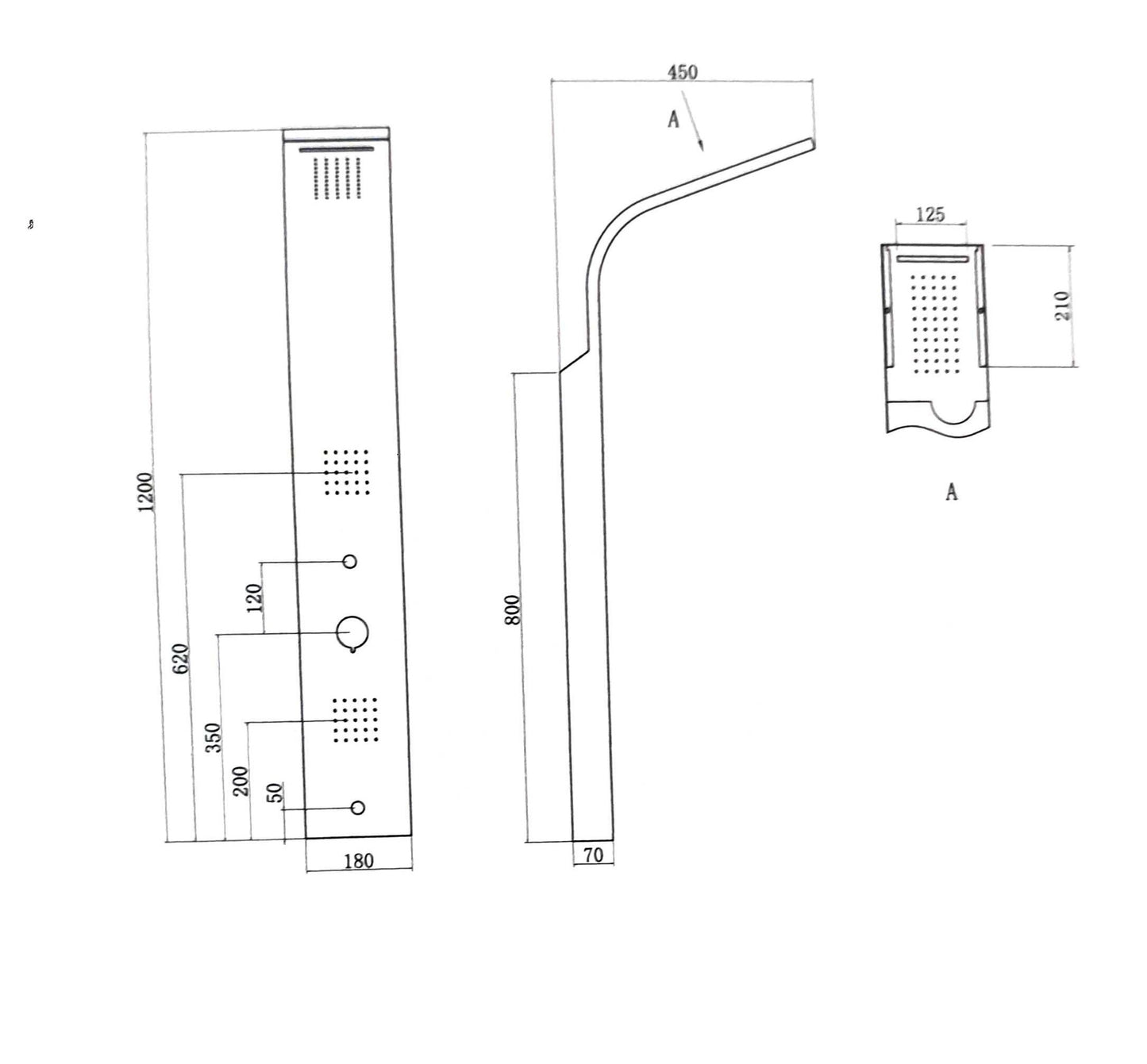 Panello Duschpaneel-System Aluminium