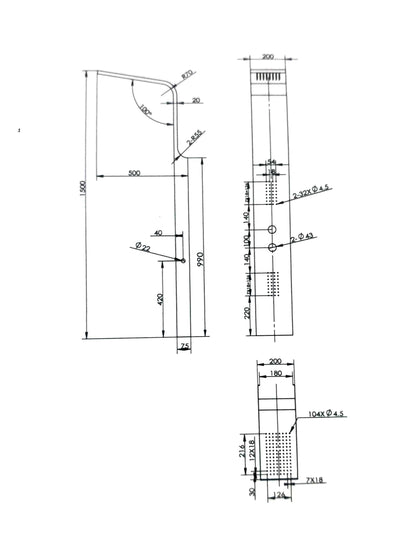 Panello Duschpaneel-System Edelstahl