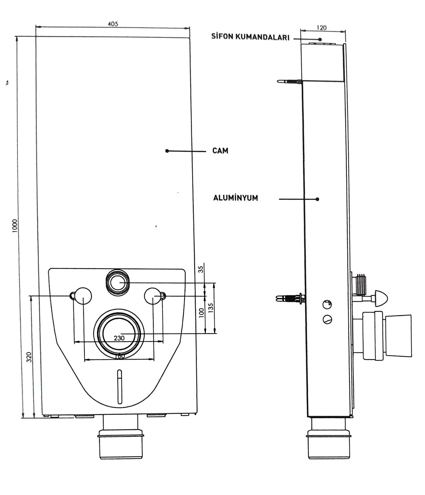 Sanitärmodul für Toiletten Glas